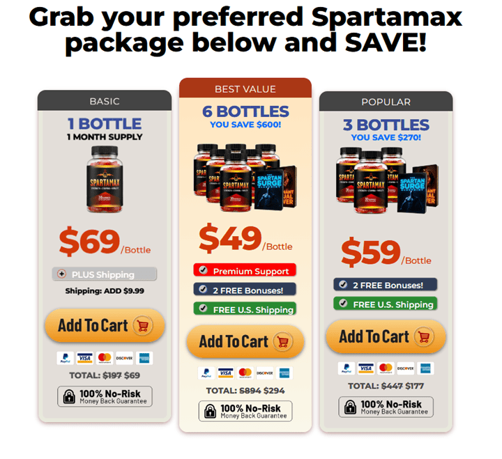 Grab your preferred Spartamax package below and SAVE